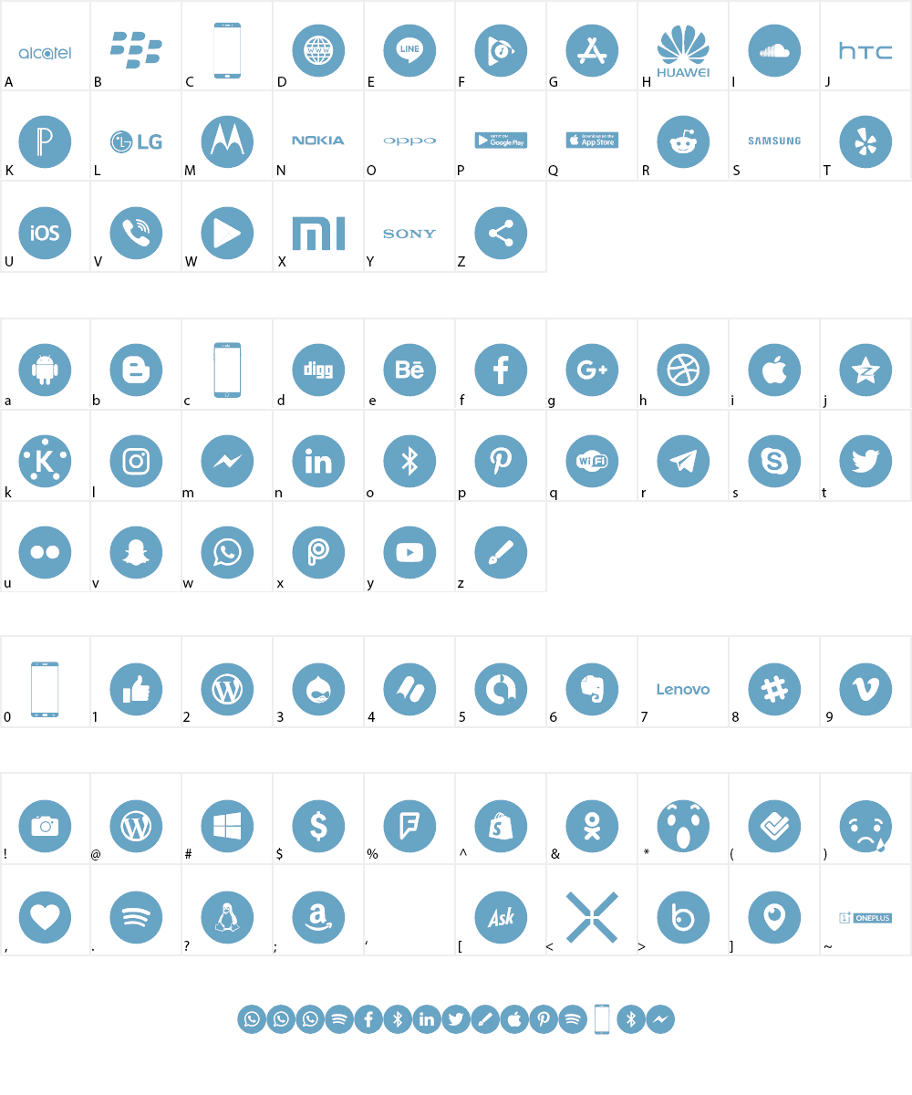 Smartphone Color Pro Font Character